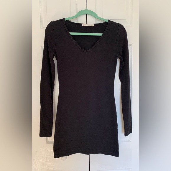 Peruvian Connection Pima Cotton Rib Knit V-Neck Long Sleeve Tunic Top Size XS-S - Picture 4 of 8